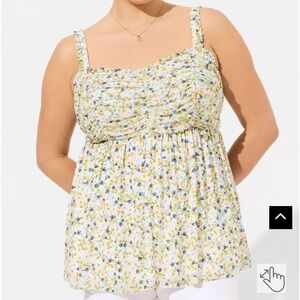 NWT Torrid sz 3xBabydoll Stretch Mesh Shirred Bodice Tank!